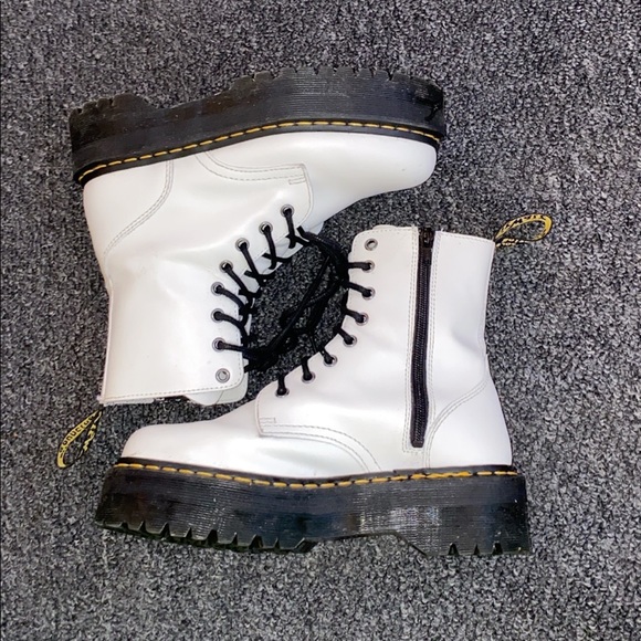 White Dr Marten / Doc Marten Jadon platform  boots - Picture 3 of 6